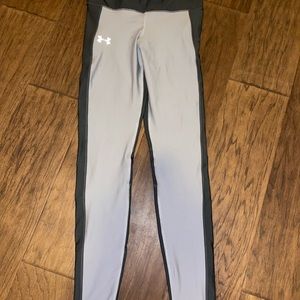 Grey and White Womens Under Armour Compression Leggings Size Medium